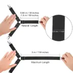4 Pack Adjustable Triangle Bed Sheet Fastener Straps with Metal Clips - Image 11