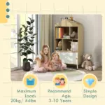 4-Cubby Children's Toy Shelf, Kids Bookshelf and Toy Storage for Playroom, Children's Room, Living Room - Image 5