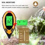 4 in 1 Digital Soil Tester for pH Moisture Temperature and Sunlight - Image 8