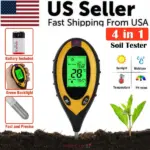 4 in 1 Digital Soil Tester for pH Moisture Temperature and Sunlight
