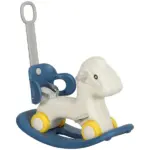 4 in 1 Rocking Horse for Toddles 2-5 Years with Detachable Push Handle and Balance Board, Blue - Image 11