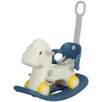 4 in 1 Rocking Horse for Toddles 2-5 Years with Detachable Push Handle and Balance Board, Blue