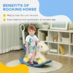 4 in 1 Rocking Horse for Toddles 2-5 Years with Detachable Push Handle and Balance Board, Blue - Image 5