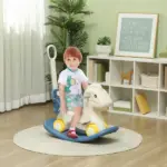 4 in 1 Rocking Horse for Toddles 2-5 Years with Detachable Push Handle and Balance Board, Blue - Image 10