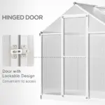 Outsunny 4' L x 6' W Walk-In Polycarbonate Greenhouse with Roof Vent, Outdoor Greenhouse for Winter, Clear - Image 5