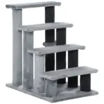 4-Level Cat Stair and Dog Stairs, Kitten Tree Climber, with Hanging Play Ball, Steps for Bed, Sofa, Light Grey - Image 11