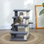 PawHut 4 Levels Cat Steps with Scratching Posts for High Bed, Sofa, Gray - Image 10