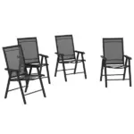 Outsunny 4-Pack Black Folding Chairs Stackable Patio Dining Versatile Seating - Image 11
