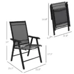 Outsunny 4-Pack Black Folding Chairs Stackable Patio Dining Versatile Seating - Image 3