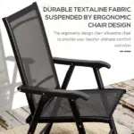 Outsunny 4-Pack Black Folding Chairs Stackable Patio Dining Versatile Seating - Image 4