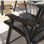 Outsunny 4-Pack Black Folding Chairs Stackable Patio Dining Versatile Seating - Image 9