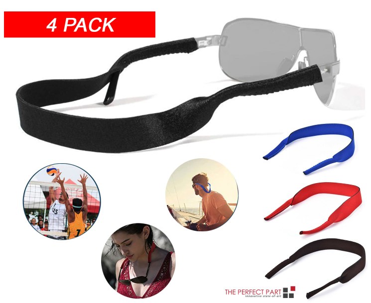 4 Pack Sports Eyeglass Retainer Straps Adjustable Sunglasses Neck Cords