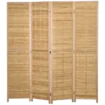 HOMCOM 4 Panel Bamboo Room Divider Hand Woven Privacy Screen Natural Tall Partition for Home Office 67 - Image 11