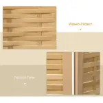 HOMCOM 4 Panel Bamboo Room Divider Hand Woven Privacy Screen Natural Tall Partition for Home Office 67 - Image 4
