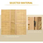 HOMCOM 4 Panel Bamboo Room Divider Hand Woven Privacy Screen Natural Tall Partition for Home Office 67 - Image 5