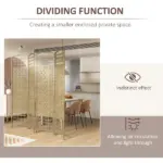HOMCOM 4-Panel Folding Room Divider Natural Wave Fiber Portable Privacy Screen for Home Office - Image 7
