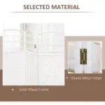 HOMCOM 4-Panel White Wave Fiber Folding Privacy Screen, Freestanding Room Divider for Home Office - Image 5