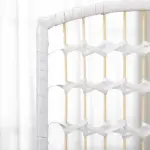 HOMCOM 4-Panel White Wave Fiber Folding Privacy Screen, Freestanding Room Divider for Home Office - Image 8