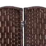 HOMCOM 4 Panel Wicker Room Divider 6' Tall Freestanding Folding Privacy Screen Brown - Image 7
