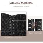 HOMCOM 4 Panel Wicker Room Divider Folding Privacy Screen 6' Tall Black - Image 5