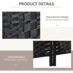 HOMCOM 4 Panel Wicker Room Divider Folding Privacy Screen 6' Tall Black - Image 6