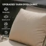 4 Patio Chair Cushions with Seat and Backrest, Fade Resistant Seat Replacement Cushion Set, Beige - Image 4