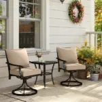 4 Patio Chair Cushions with Seat and Backrest, Fade Resistant Seat Replacement Cushion Set, Beige - Image 7