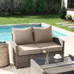 4 Patio Chair Cushions with Seat and Backrest, Fade Resistant Seat Replacement Cushion Set, Beige - Image 8
