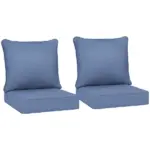 4 Patio Chair Cushions with Seat and Backrest, Fade Resistant Seat Replacement Cushion Set, Blue - Image 11
