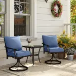 4 Patio Chair Cushions with Seat and Backrest, Fade Resistant Seat Replacement Cushion Set, Blue - Image 7