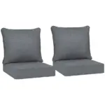 4 Patio Chair Cushions with Seat and Backrest, Fade Resistant Seat Replacement Cushion Set, Gray - Image 11