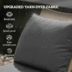 4 Patio Chair Cushions with Seat and Backrest, Fade Resistant Seat Replacement Cushion Set, Gray - Image 4