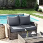 4 Patio Chair Cushions with Seat and Backrest, Fade Resistant Seat Replacement Cushion Set, Gray - Image 8