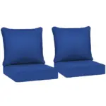 Outsunny 4 Patio Chair Cushions with Seat and Backrest, Fade Resistant Seat Replacement Cushion Set, Navy Blue - Image 11