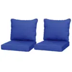 Outsunny 4 Patio Chair Cushions with Seat and Backrest, Fade Resistant Seat Replacement Cushion Set, Navy Blue
