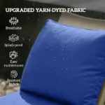 Outsunny 4 Patio Chair Cushions with Seat and Backrest, Fade Resistant Seat Replacement Cushion Set, Navy Blue - Image 4