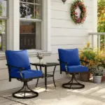 Outsunny 4 Patio Chair Cushions with Seat and Backrest, Fade Resistant Seat Replacement Cushion Set, Navy Blue - Image 7
