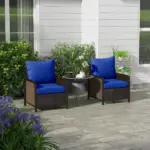 Outsunny 4 Patio Chair Cushions with Seat and Backrest, Fade Resistant Seat Replacement Cushion Set, Navy Blue - Image 10
