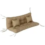 Outsunny 4-Piece Back and Seat Cushion Pillows Replacement and Pillows, Patio Chair Cushions Set with Ties, khaki - Image 11