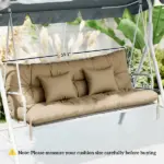 Outsunny 4-Piece Back and Seat Cushion Pillows Replacement and Pillows, Patio Chair Cushions Set with Ties, khaki - Image 3