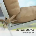 Outsunny 4-Piece Back and Seat Cushion Pillows Replacement and Pillows, Patio Chair Cushions Set with Ties, khaki - Image 5