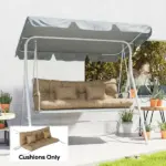 Outsunny 4-Piece Back and Seat Cushion Pillows Replacement and Pillows, Patio Chair Cushions Set with Ties, khaki - Image 10