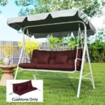 Outsunny 4-Piece Back and Seat Cushion Pillows Replacement and Pillows, Patio Chair Cushions Set with Ties, Wine Red - Image 2