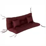 Outsunny 4-Piece Back and Seat Cushion Pillows Replacement and Pillows, Patio Chair Cushions Set with Ties, Wine Red - Image 11