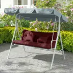 Outsunny 4-Piece Back and Seat Cushion Pillows Replacement and Pillows, Patio Chair Cushions Set with Ties, Wine Red - Image 7
