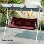 Outsunny 4-Piece Back and Seat Cushion Pillows Replacement and Pillows, Patio Chair Cushions Set with Ties, Wine Red - Image 9
