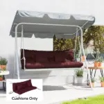 Outsunny 4-Piece Back and Seat Cushion Pillows Replacement and Pillows, Patio Chair Cushions Set with Ties, Wine Red - Image 10