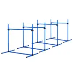 PawHut 4 Piece Dog Agility Starter Kit, Adjustable Jump Bars, Carry Bag, Blue