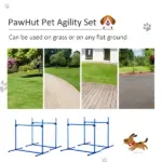 PawHut 4 Piece Dog Agility Starter Kit, Adjustable Jump Bars, Carry Bag, Blue - Image 4