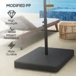 Outsunny 4 Piece Offset Umbrella Base Weight for 176 lb Sand Heavy Duty Outdoor Weights for Umbrella Stand, Black - Image 5